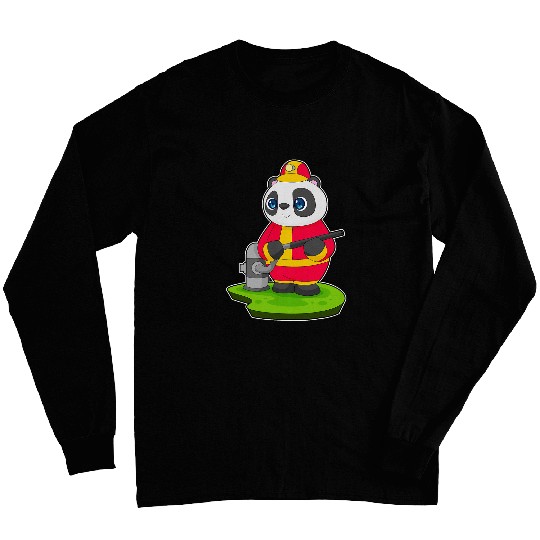 Panda Firefighter Fires hose Fires department Long Sleeves