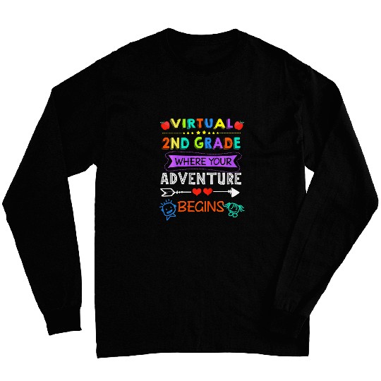 Kids Virtual Second 2nd Grade Where Your Adventure Begins Long Sleeves