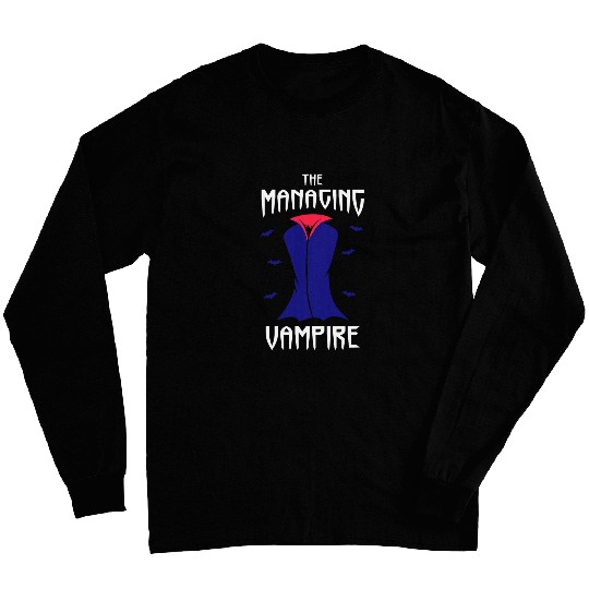 The Managing Vampire Halloween Boss Trick or Treat Manager Long Sleeves