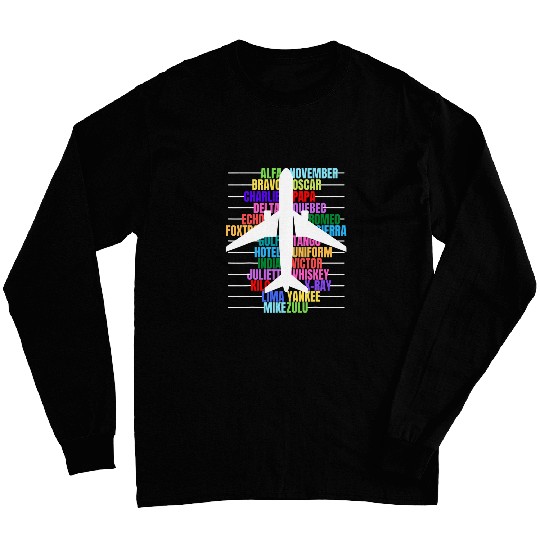Pilot Alphabet Pilot Copilot Alphabet Aeroplane Men Long Sleeves