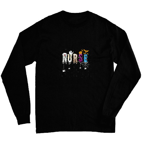 Halloween nurses Cute Health Worker Halloween Pattern 1 Long Sleeves