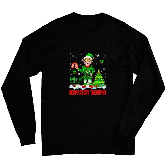 Elf Respiratory Therapist xmass Elf Proud Job Matching Team Long Sleeves