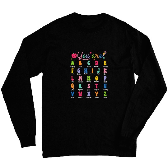 ABC Alphabet Affirmation Back To School Teacher Long Sleeves