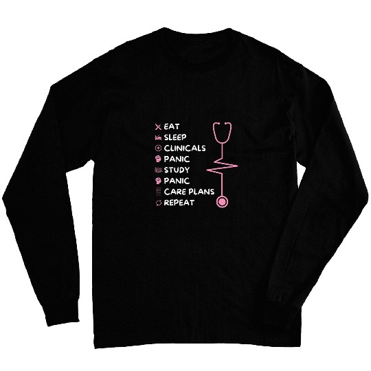 Funny Nursing Student nurses Idea Daily Tasks nurses Life Long Sleeves