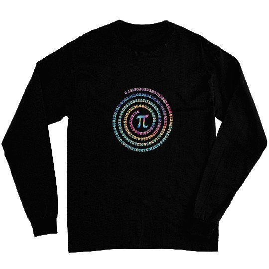 Funny Pi Day Spiral Pi 314 Number For Math Teacher Student Long Sleeves