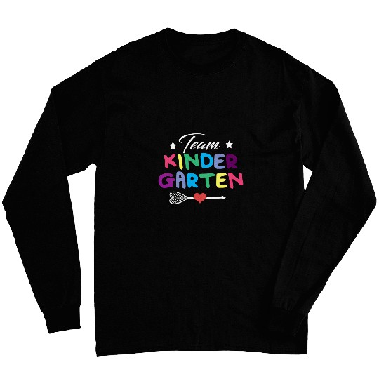 Team Kindergarten colorful funny prek teacher student Long Sleeves