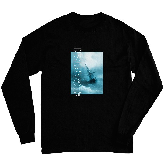 El Capitan Sailing Boat Navy Yacht Captain Sailor Long Sleeves