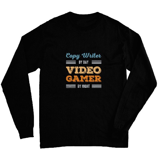 Copy Writer Video Gamer 1980s Game Fan Retro Gaming 8bit Long Sleeves