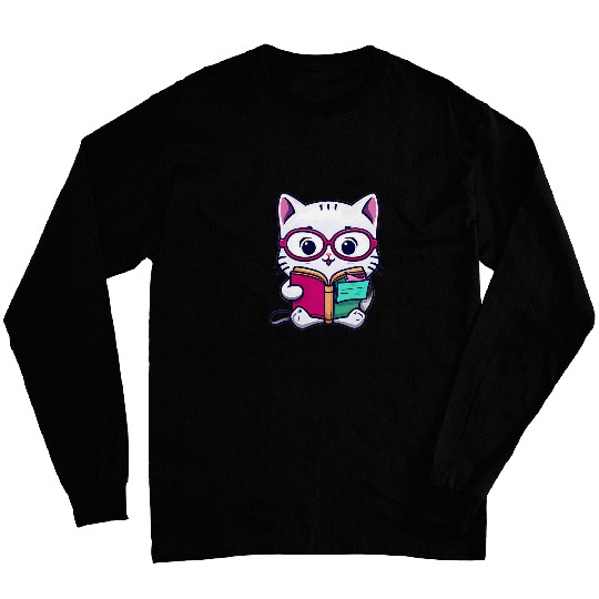 Kawaii Cats Book Lover Cat 6 Long Sleeves