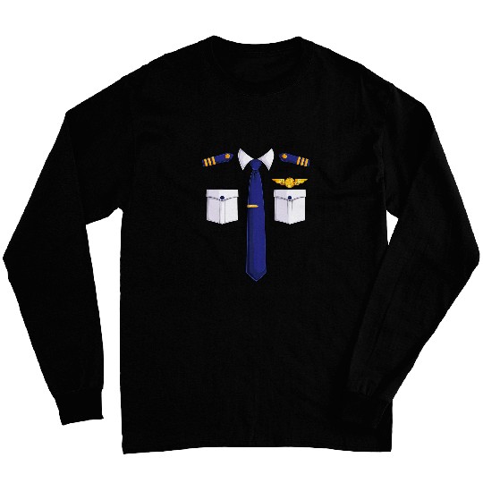 Funny Pilot Costume Airplane Kids Women Men Boys Halloween Long Sleeves