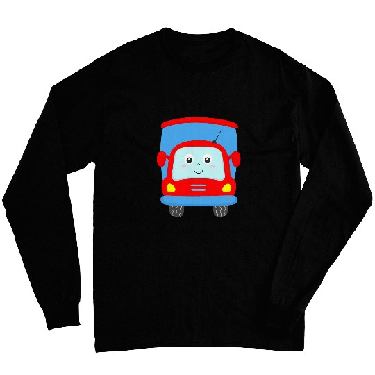 Heavy Truck Driving on Street Trucker Driver Lorry Kids Long Sleeves