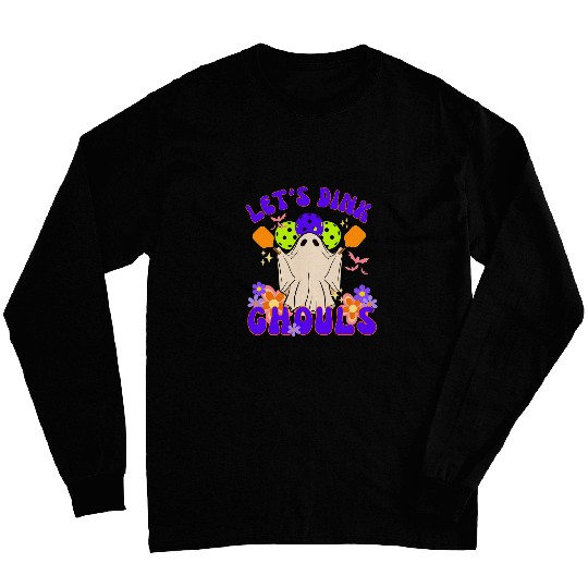 Halloween Pickleball Costume Lets Dink Ghouls Flowers Retro Long Sleeves