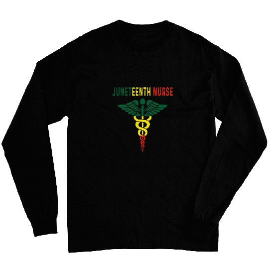 Juneteenth nurses Tee Pride Black Melanin nurses African Women Long Sleeves