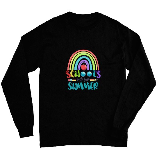 Last Day Of School Schools Out For Summer Teacher Student 2 Long Sleeves