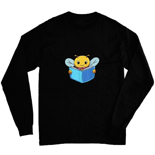 Bee Book Lover Reader Long Sleeves