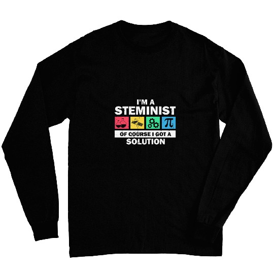 Womens Steminist Science Designs for Female Stem Scientist 1 Long Sleeves