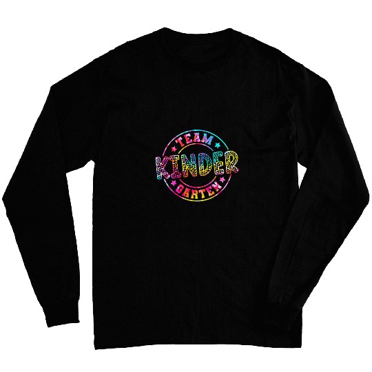 team kindergarten leopard tie dye teacher student kids s Long Sleeves