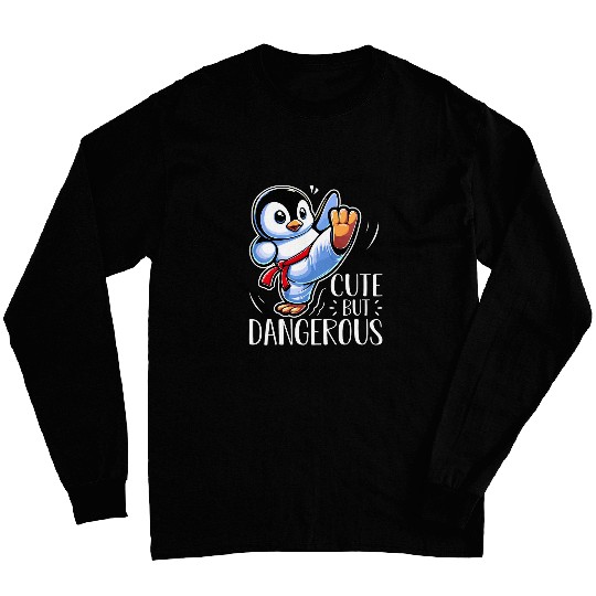 Cute but Dangerous Karate Taekwondo Penguin Karate Girl Long Sleeves