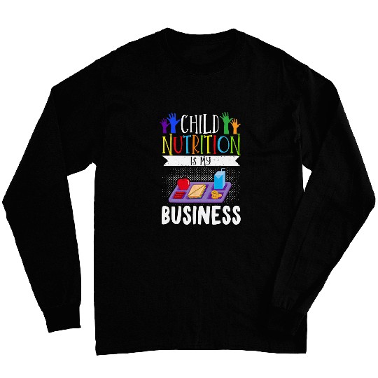 school cafeteria worker lunch lady food tray child nutrition Long Sleeves