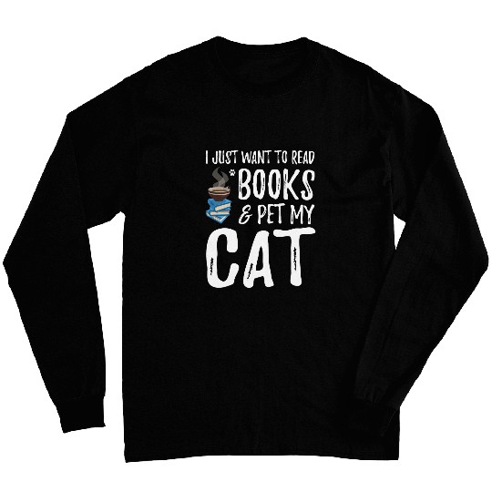 Cat Lover Book Funny Cat Mom Gift Long Sleeves