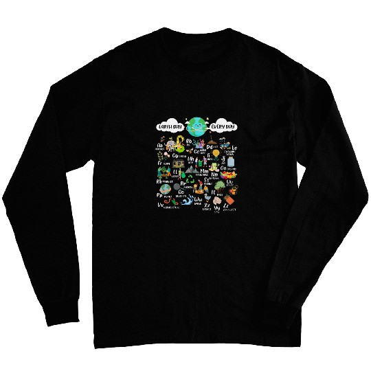 Earth Day Alphabet Teacher Student Environmental Support Long Sleeves