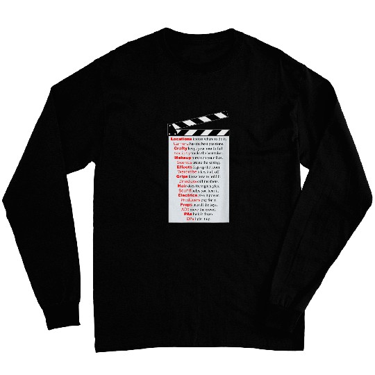 Movie Fan Film Clapper Dont Cut Location Camera Scripts Long Sleeves