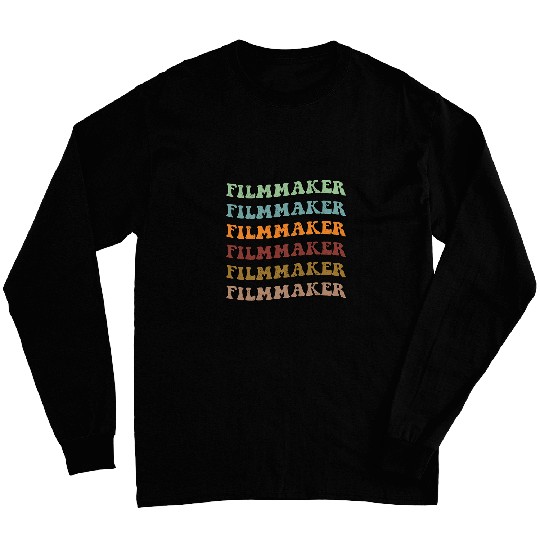 Retro FILMMAKER Inspirational Colorful Job Title Profession Long Sleeves