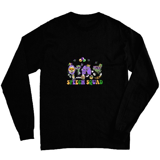 Speech Therapy Speech Therapist Appreciation Mardi Gras Long Sleeves