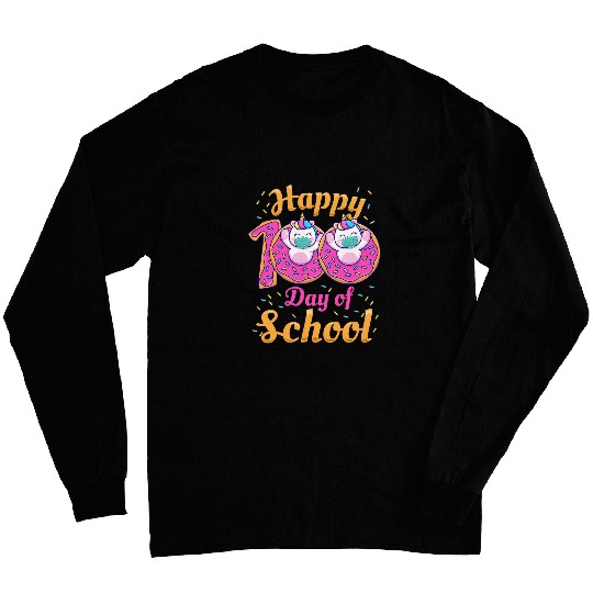 Happy 100th Day of Kindergarten Teacher Student Gift 1 Long Sleeves