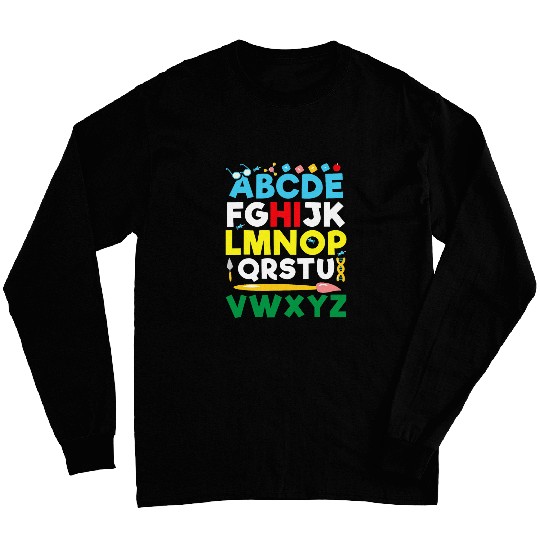 Funny Alphabet Back to School Teacher Student Long Sleeves