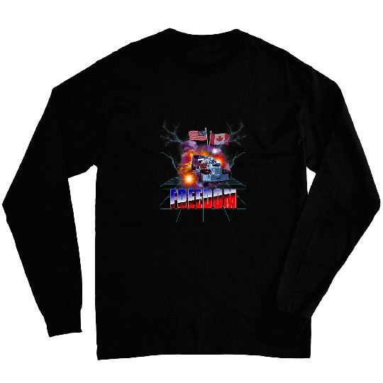 Storm Truck American USA Canada Flag freesdom Convoy Trucker Long Sleeves