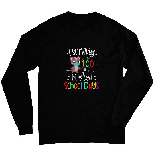 I Survived 100 Masked School Days Teacher Student Gift 1 Long Sleeves
