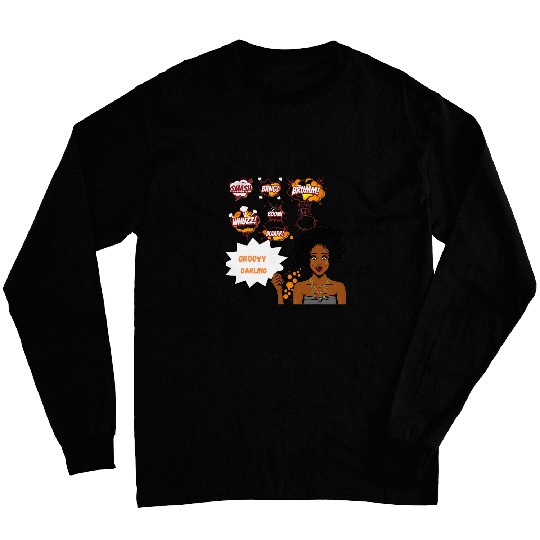 Comic Book African Womens Mens Youth cartoon Long Sleeves