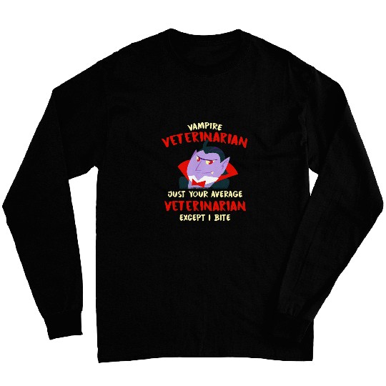 Vampire Veterinarian Halloween Vet Tech Scary Veterinary 1 Long Sleeves