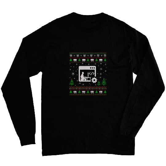 Ugly Christmas Sweater for Programmer Funny Ugly Long Sleeves