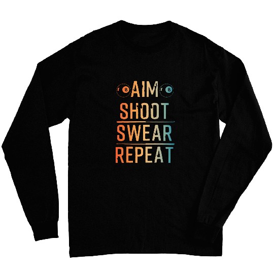 Cool Billiard Art For Men Women Pool Player Billiards 8 Ball Long Sleeves