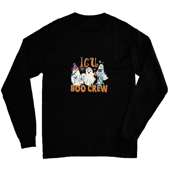 ICU Boo Crew nurses Halloween Spooky Season Funny Party Long Sleeves