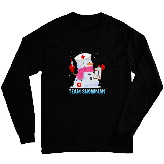 Snowmen Team Snowman Lover Clinic nurses Doctors Long Sleeves