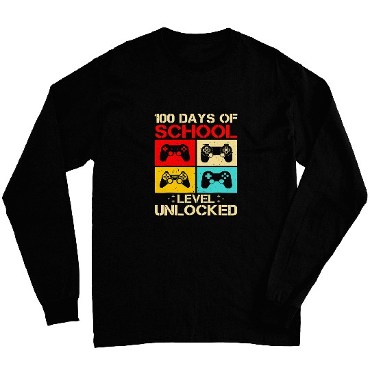 video gamer student 100th day teacher 100 days of school Long Sleeves