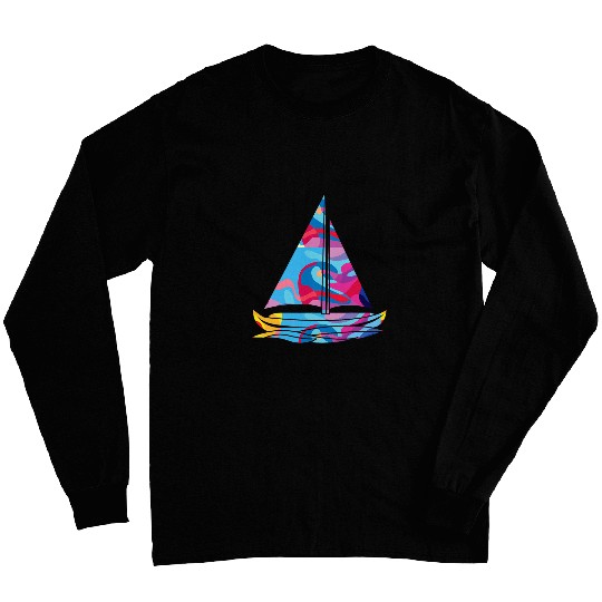 Boat boats boating Colorful Graphic Long Sleeves