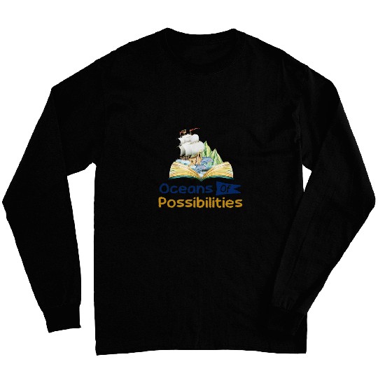 book lover oceans of possibilities positive ocean quote Long Sleeves