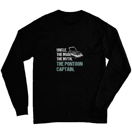 Funny vintages Uncle Pontoon Boat Captain Boating Long Sleeves