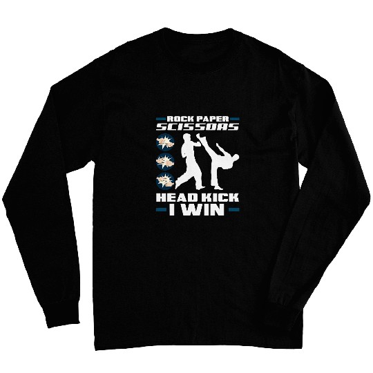 Taekwondo Lover Rock Paper Scissors Funny Taekwondo Long Sleeves