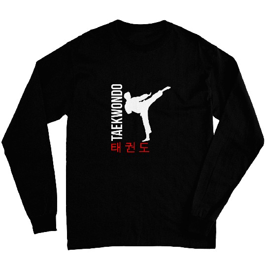 Taekwondo Tae Kwon Do Fighter Korean Characters Long Sleeves