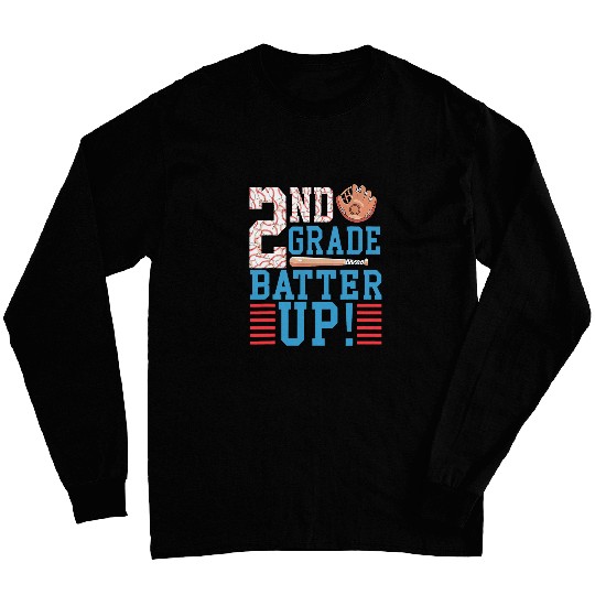 2nd Grade Back To School 1st Grade Batter Up Baseball Long Sleeves