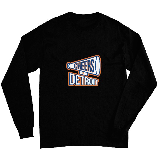 Detroit Navy Blue And Orange Megaphone Long Sleeves