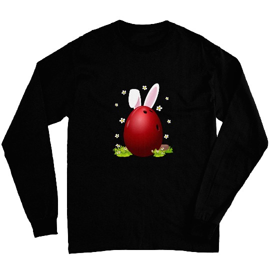 cute bowling easter egg bunny easter day men women Long Sleeves