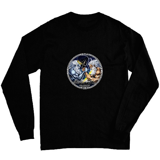 Zeus Poseidon Arm Wrestling Ancient Greek Mythology Gods Long Sleeves