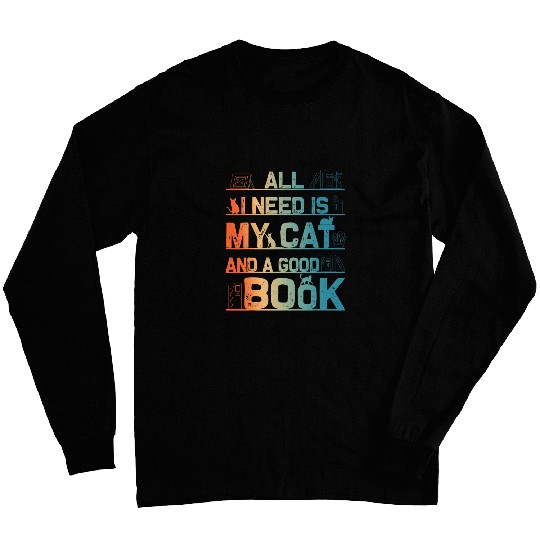 Book Cat Librarian Novel Book Lover For Men Women Long Sleeves