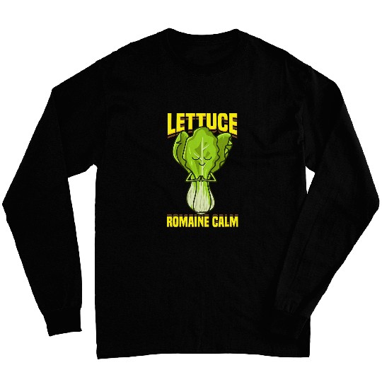 Funny Yoga Men Women Lettuce Romaine Calm Long Sleeves